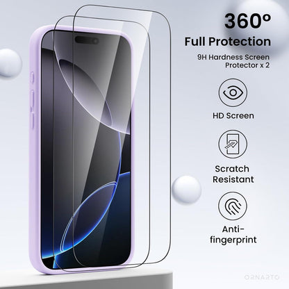 Hülle für iPhone 16 Pro Max mit Kameraschutz, 2 Schutzfolien