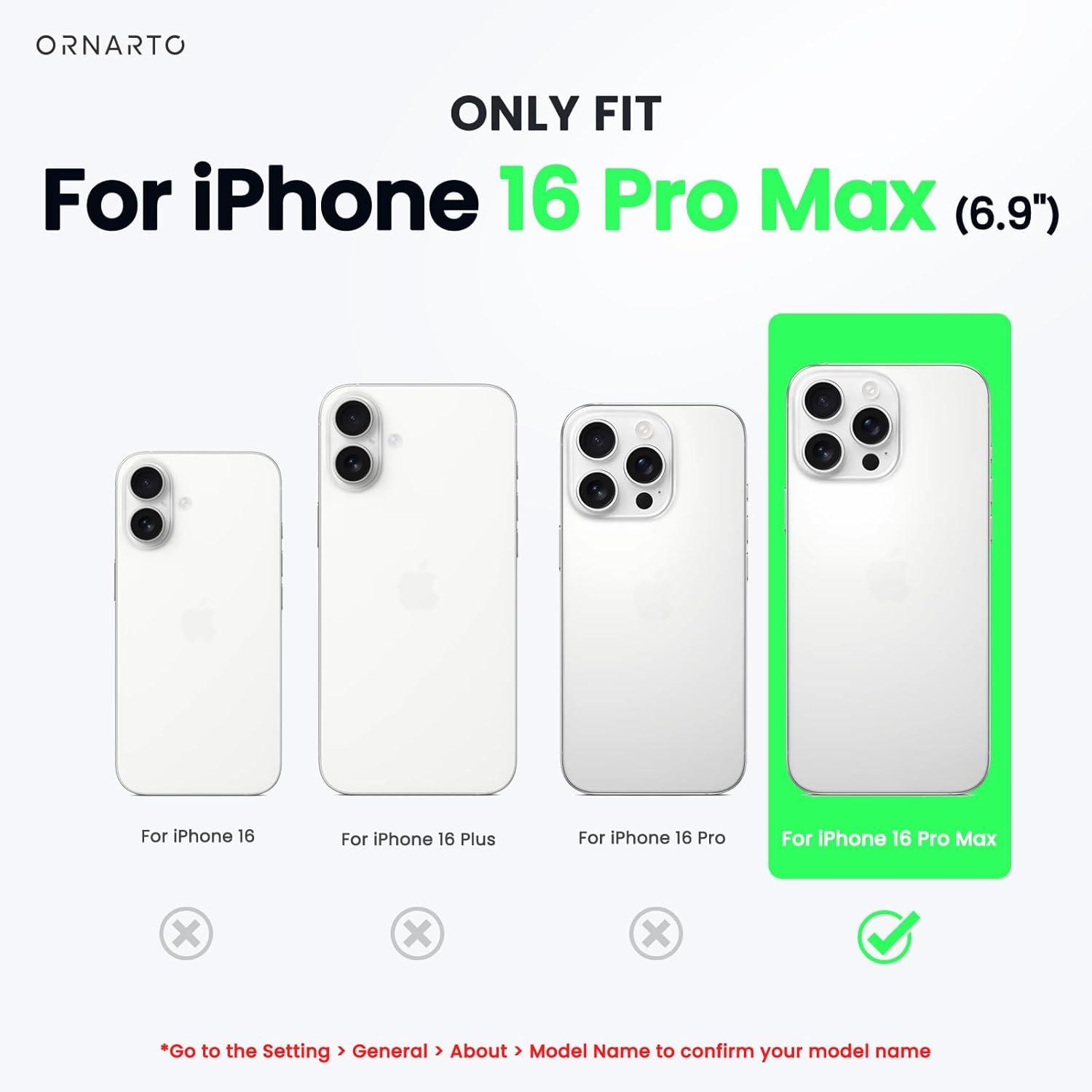 iPhone 16 Pro Max Hülle mit Kameraschutz und Schutzfolien