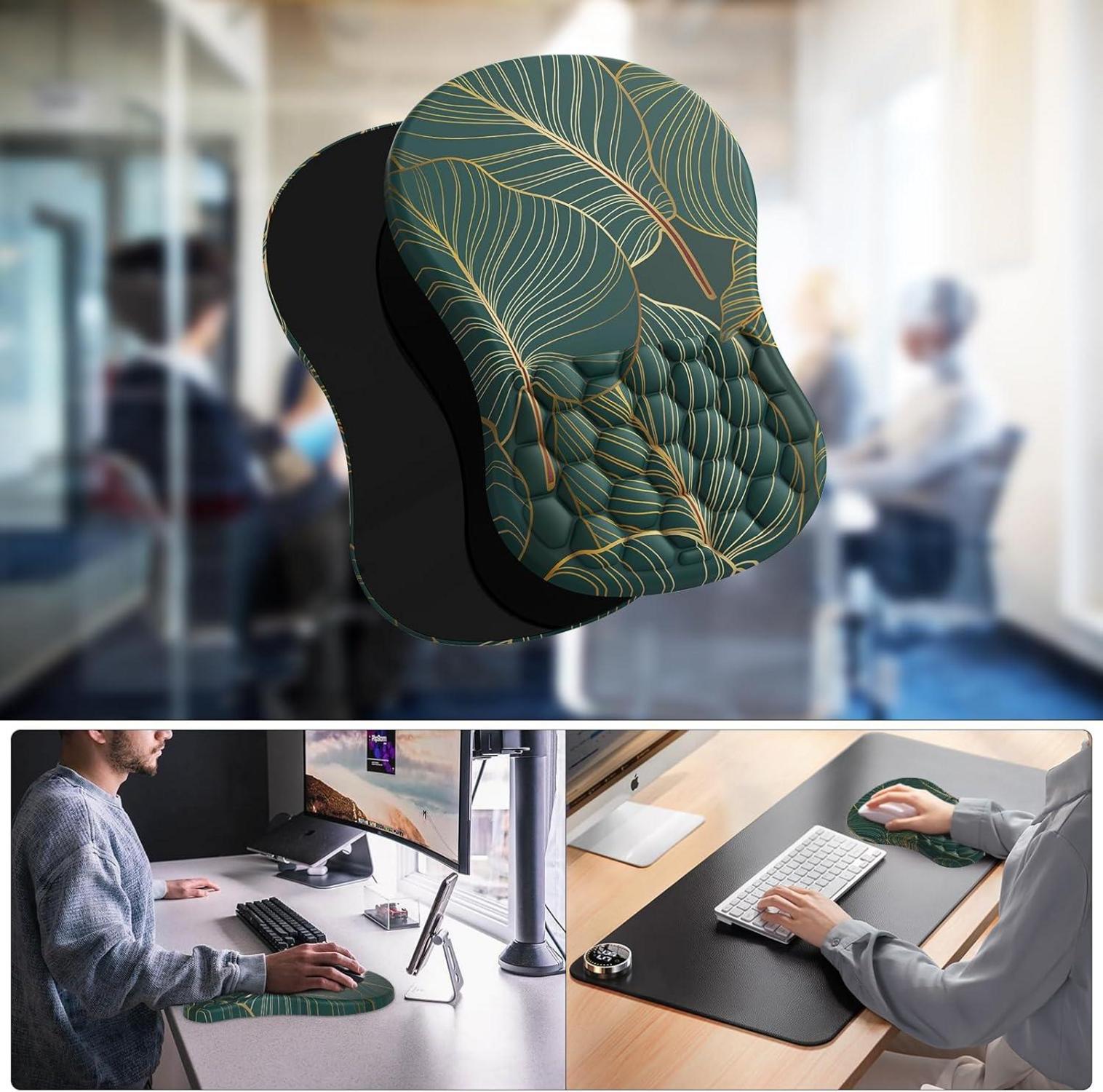 Ergonomisches Mousepad mit Handgelenkauflage und Memory-Schaum