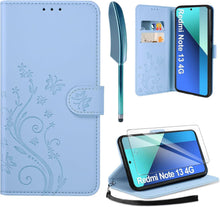 Lederhülle für Xiaomi Redmi Note 13 4G Schutzhülle Blau
