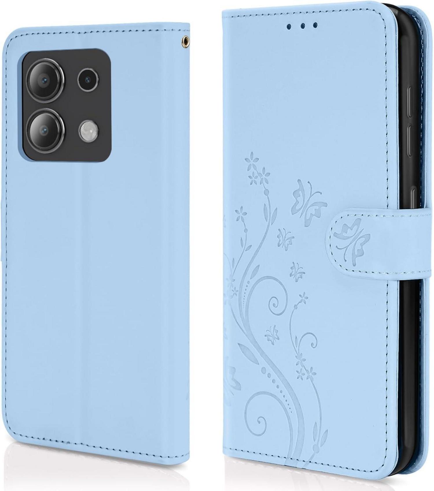 Lederhülle Xiaomi Redmi Note 13 4G Wallet Himmel Blau