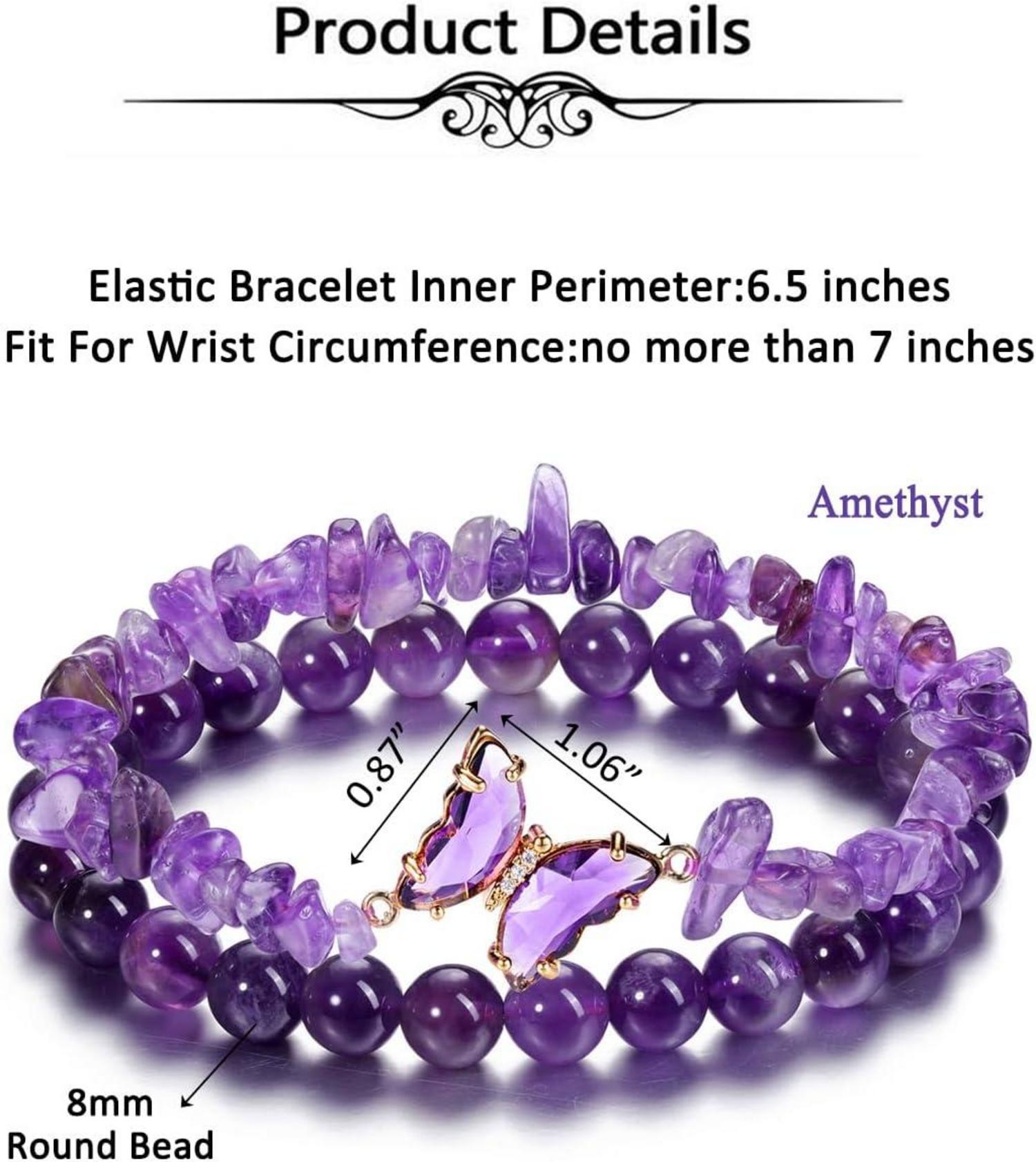 Amethyst Schmetterling Wickelarmband Set Healing Energietherapie
