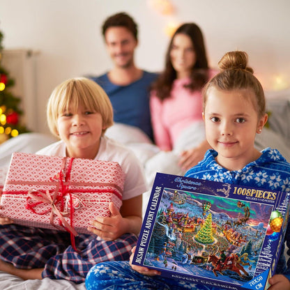 Adventskalender Puzzle Weihnachten 2024 Erwachsene 1008 Teile