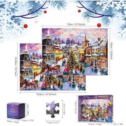 Adventskalender 2024 Vintage Puzzle Weihnachten Dekoration