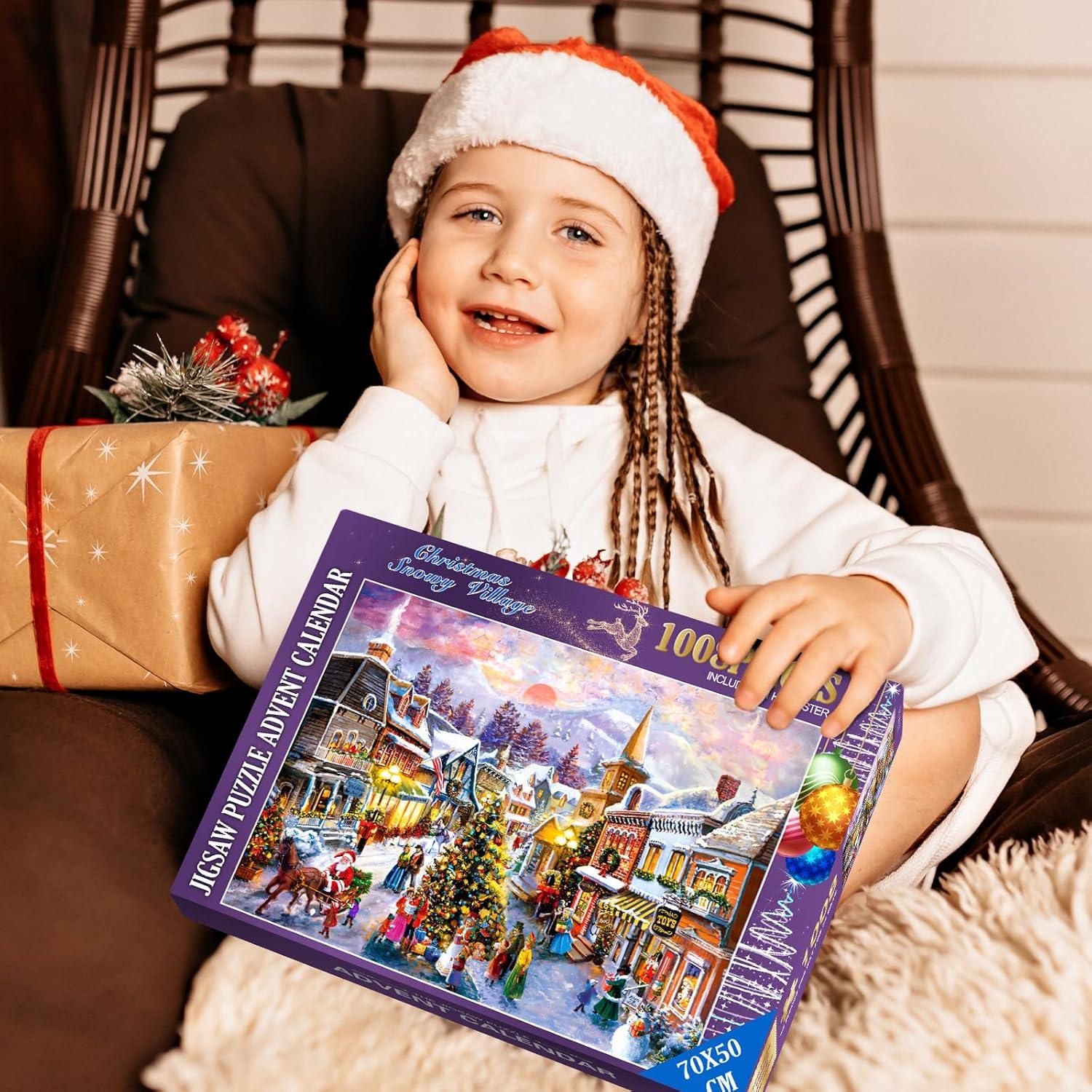 Adventskalender 2024 Vintage Puzzle Weihnachten 50x70CM Family Fun