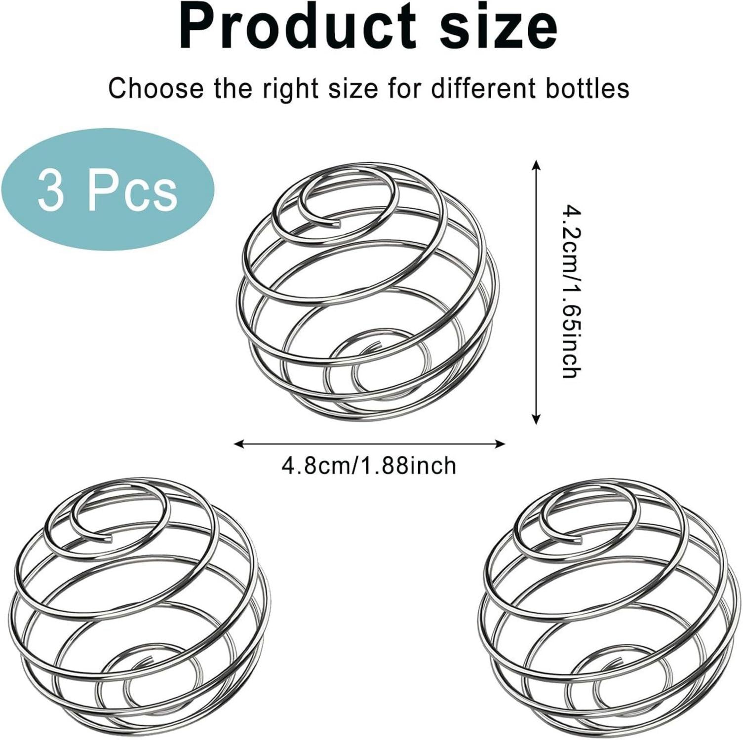 3er Set Edelstahl Protein Shaker Kugeln Mixer für Getränke