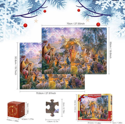 Adventskalender Puzzle Weihnachten 2024 Nativity 1008 Teile