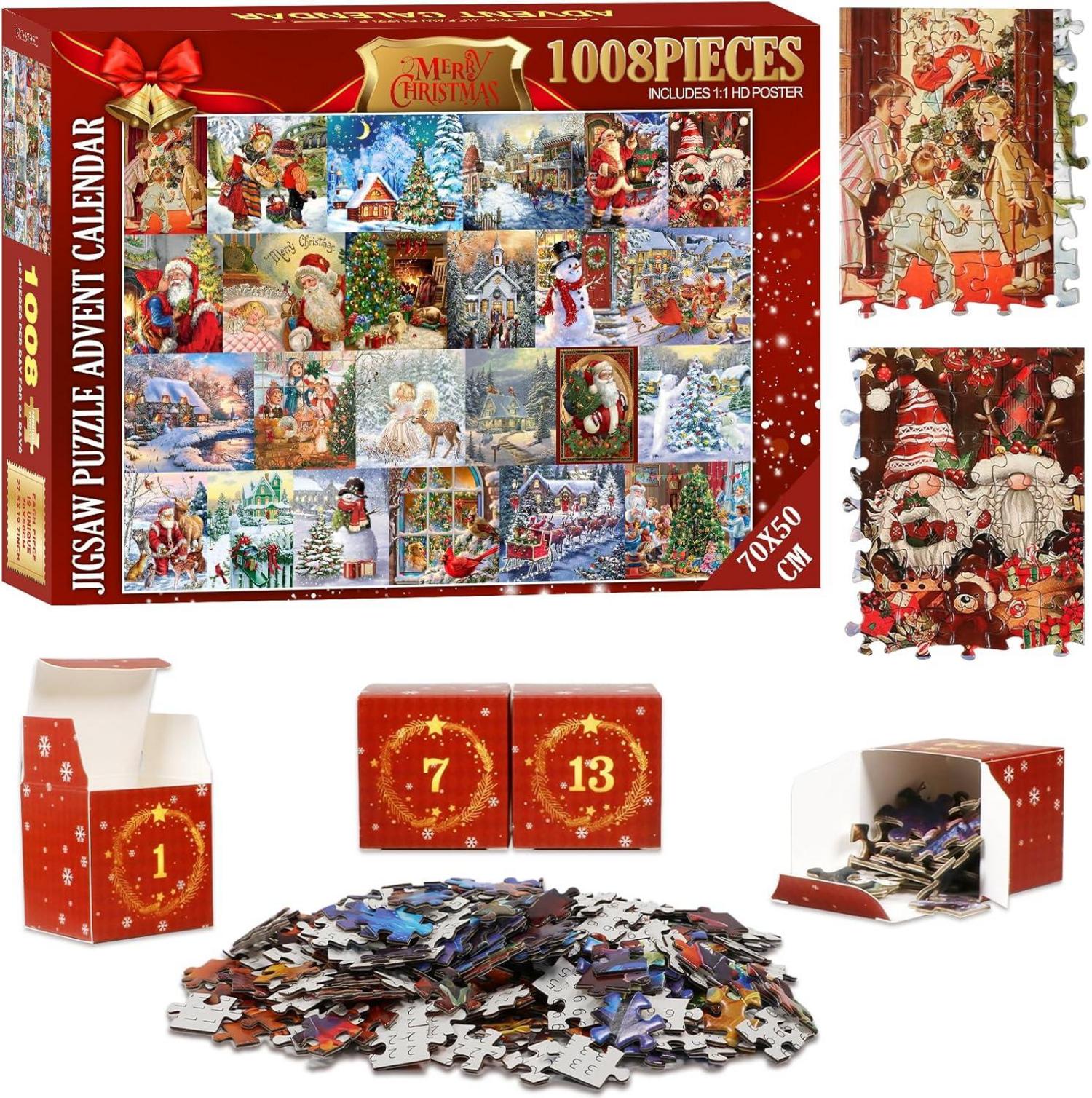 Puzzle Adventskalender 2024 Weihnachten Erwachsene 24 Tage