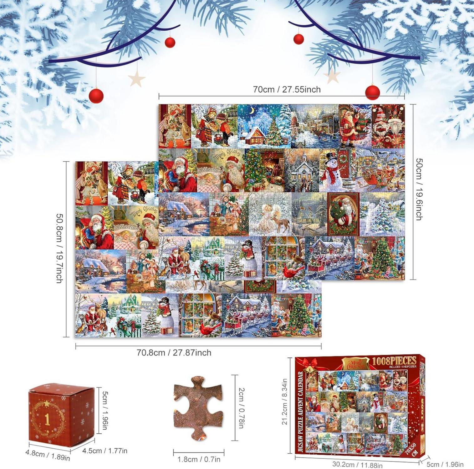 Puzzle Adventskalender 2024 Weihnachten Erwachsene 24 Tage