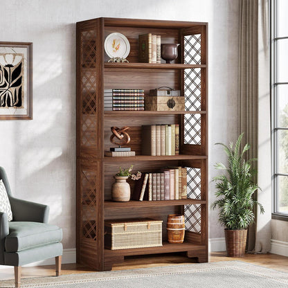 Vintage Bücherregal 180cm – 6-Stöckiges Standregal Holz