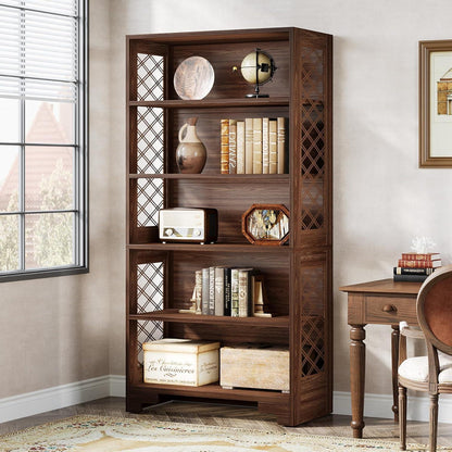 Vintage Bücherregal 180cm – 6-Stöckiges Standregal Holz