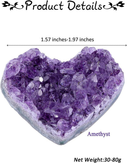 Amethyst Druse Herz Bergkristall Rohstein 4-5cm