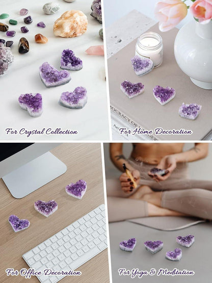 Amethyst Druse Herz Bergkristall Dekoration (4-5