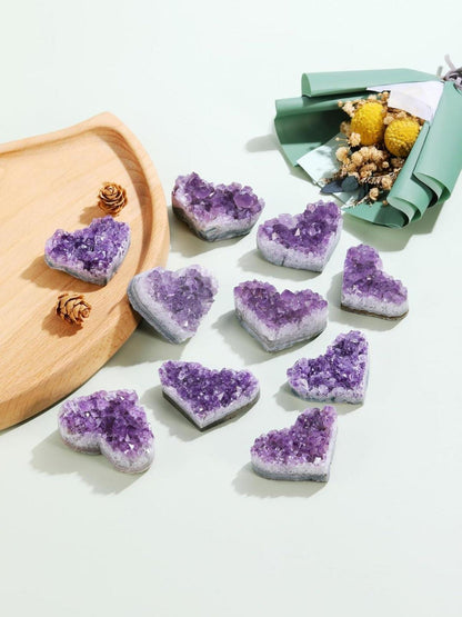 Amethyst Herz Druse Bergkristall Rohstein Cluster 4-5 cm