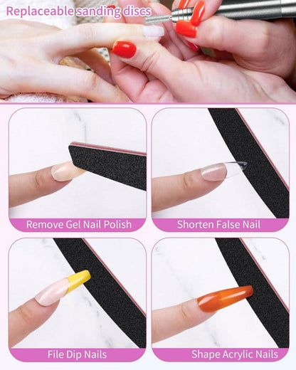 Professionelle Nagelfeile Set 20 Stück 100/180 Gel-Nagel Elektrischer Block