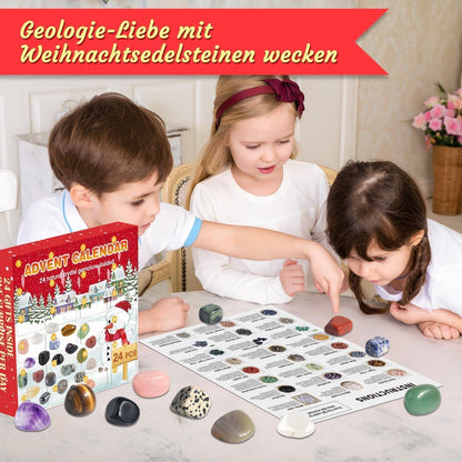 Edelstein Adventskalender 2024 für Kinder mit 24 Natürlichen