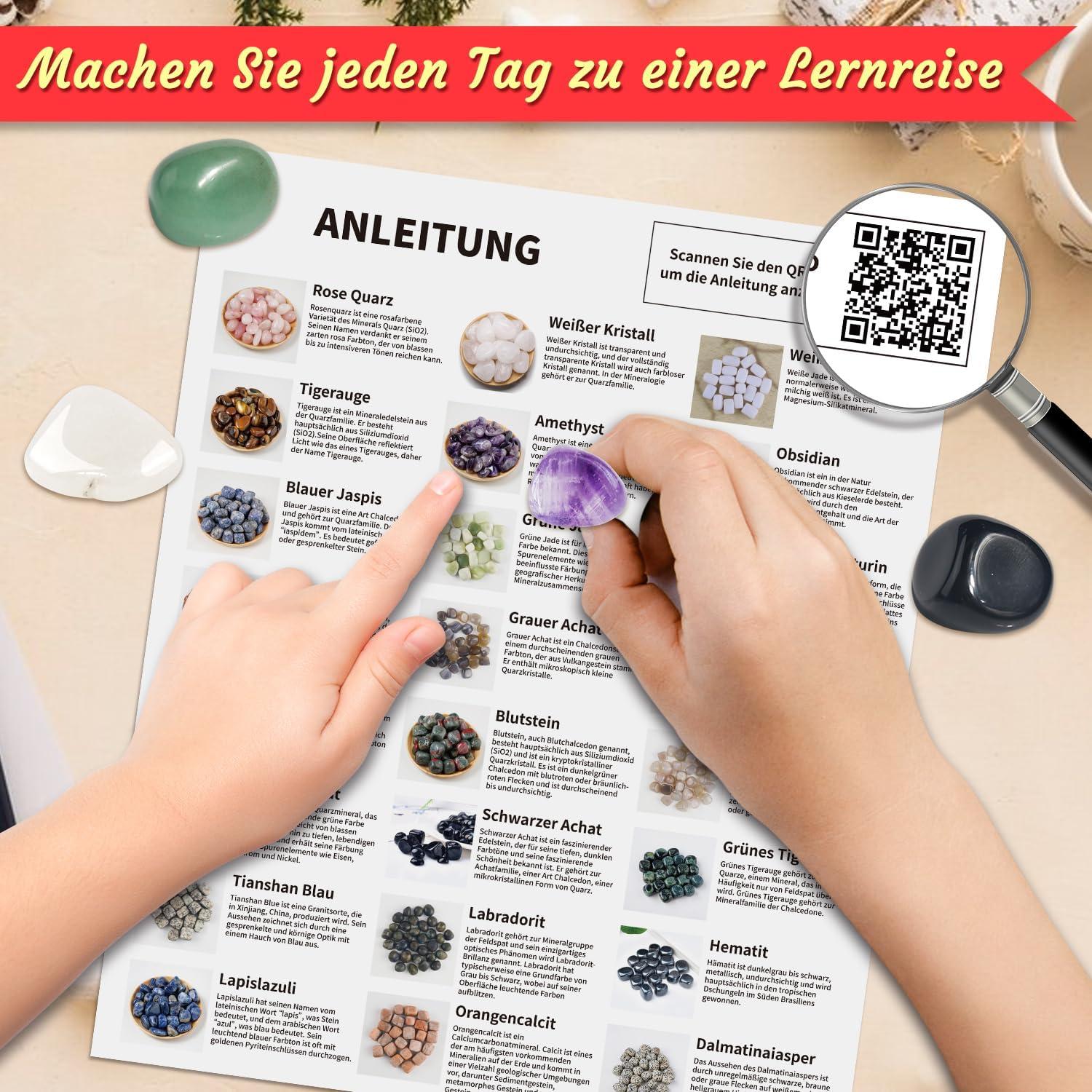 Adventskalender Kristalle 2024 für Kinder mit 24 Edelsteinen