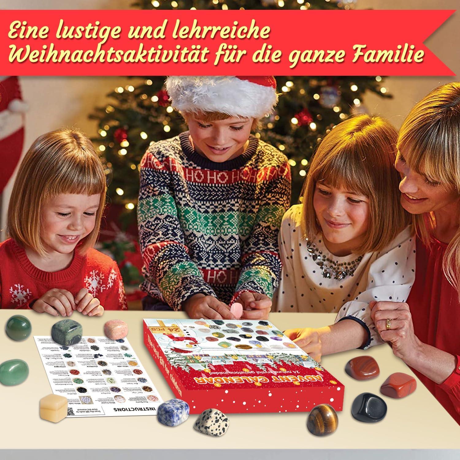 Kinder Adventskalender Kristalle 2024 mit Edelsteinen Natursteinen