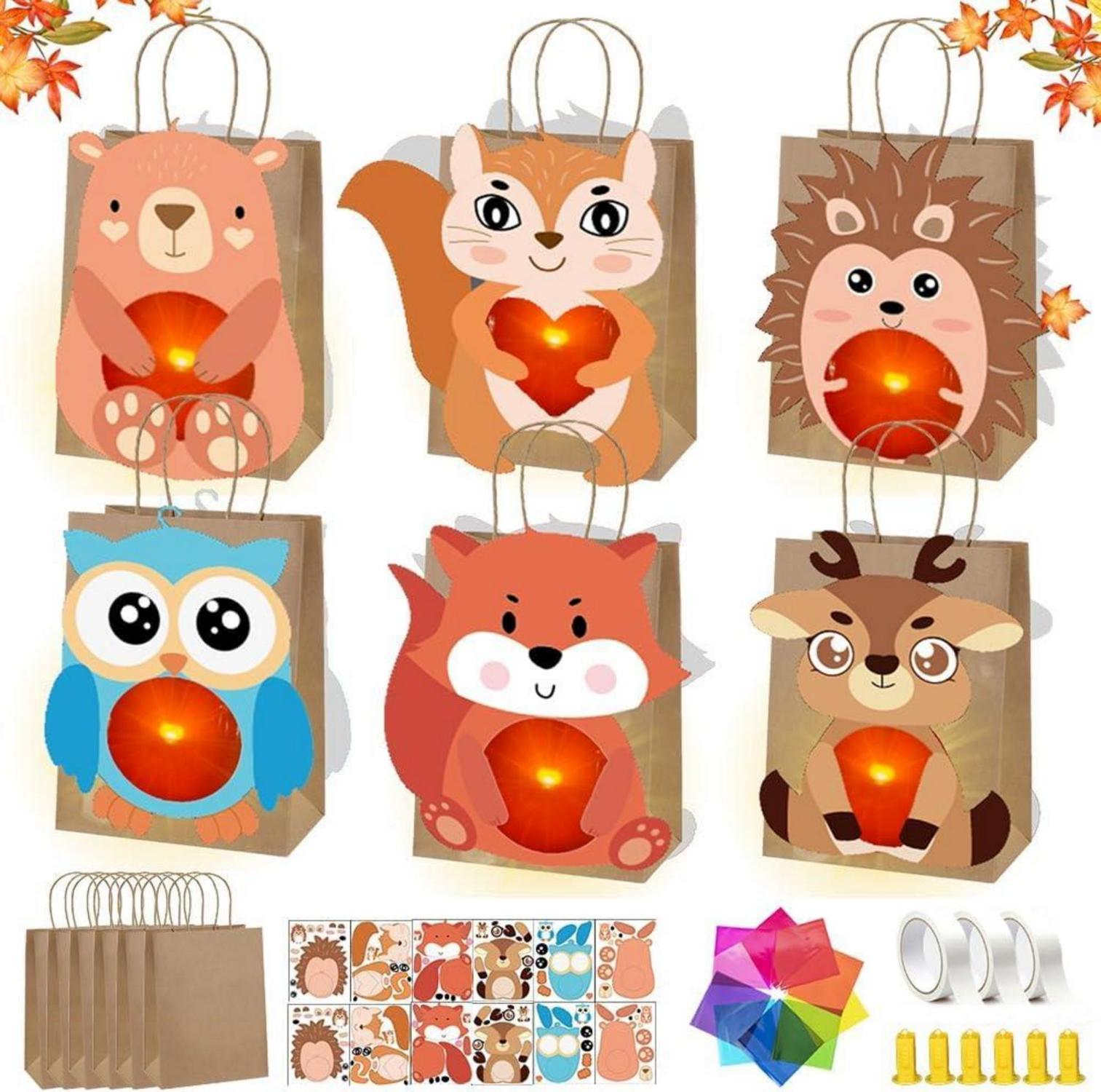 DIY Laternen Bastelset mit LED für Kinder, 6er Pack