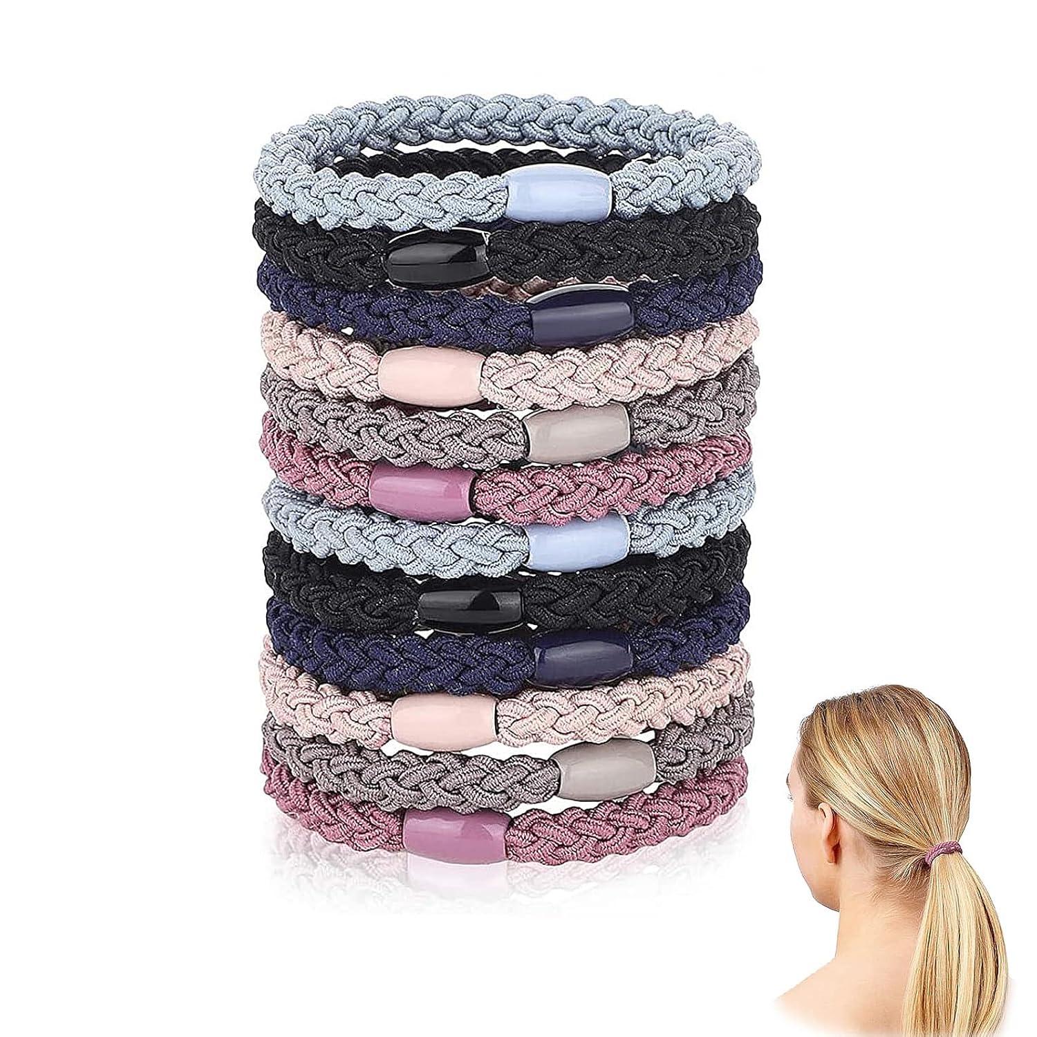 Geflochtene Haargummis 12er Set Elastisch Damen Mädchen Armbänder