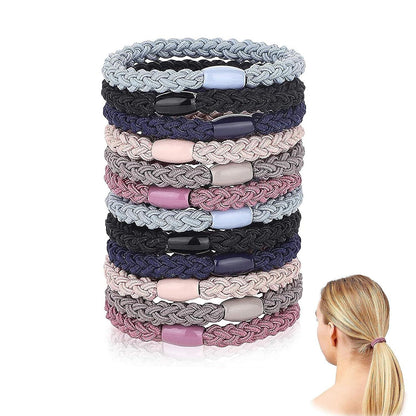 Geflochtene Haargummis 12er Set Elastisch Damen Mädchen Armbänder