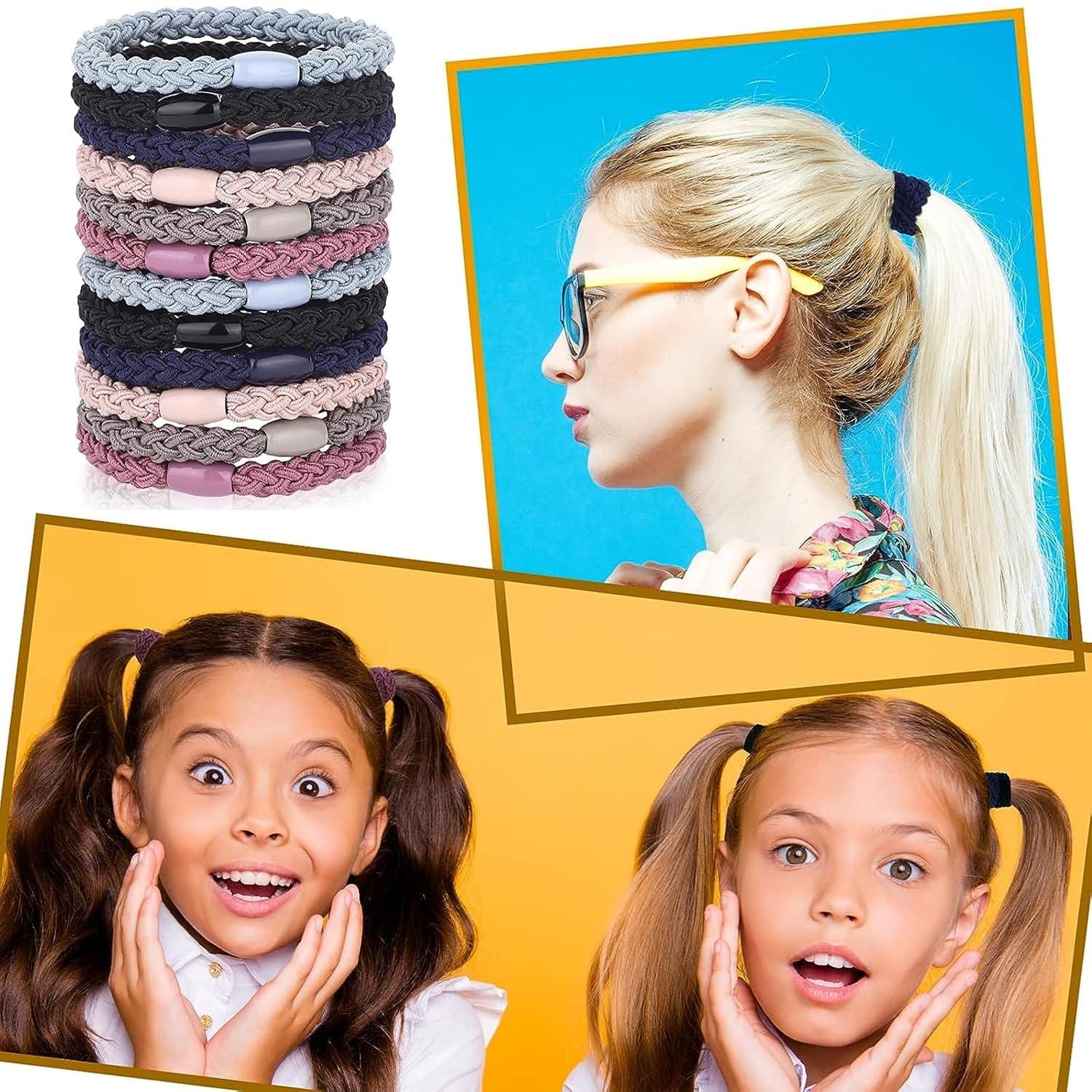 12er Haargummis Damen Mädchen Elastisch Zopf Armband Set