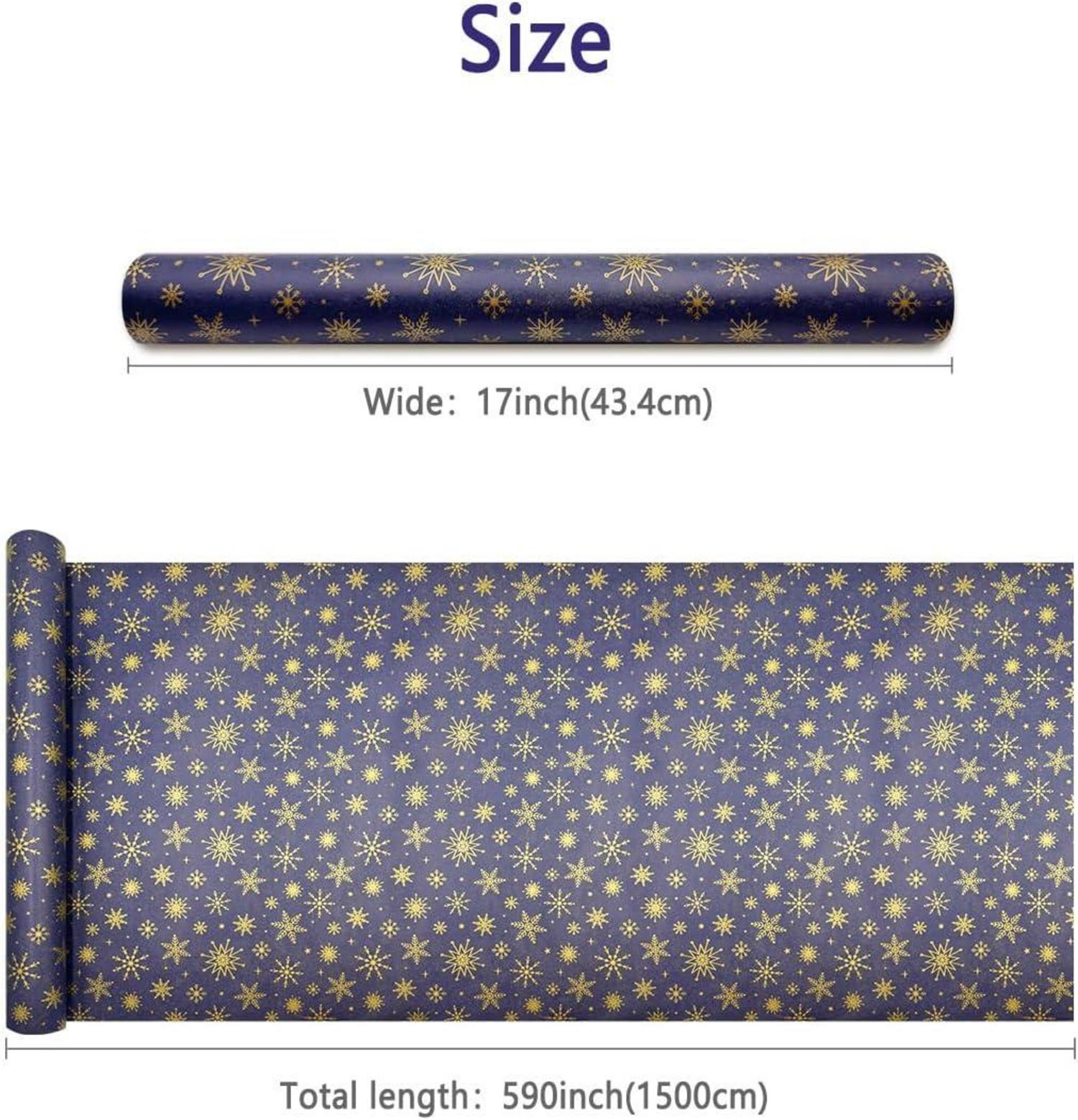 Blaues Kraftpapier Weihnachtsgeschenkpapier mit goldener