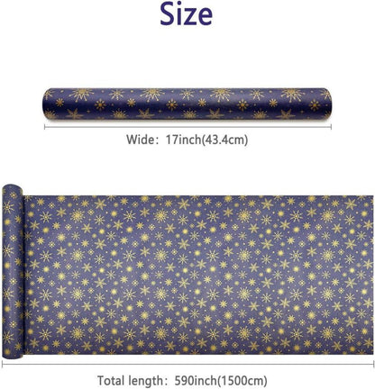 Blaues Kraftpapier Weihnachtsgeschenkpapier mit goldener