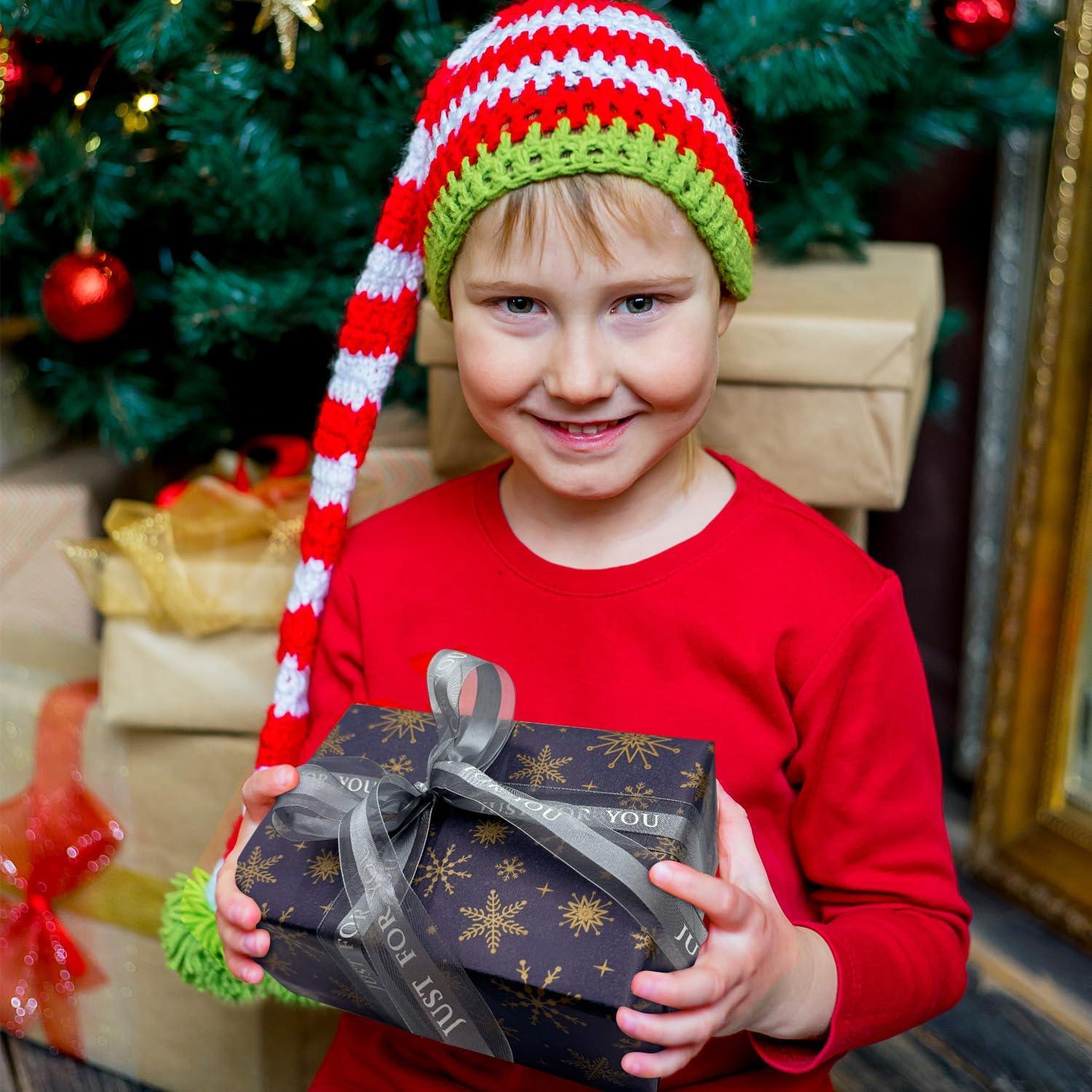 Weihnachtsgeschenkpapier Blaue Kraftpapierrolle mit goldener Schneeflocke 43cm 15m