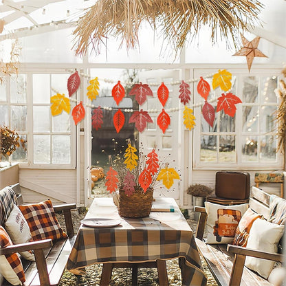 Herbst Girlande Ahornblatt Holzperlen Herbstdeko Aufhängen
