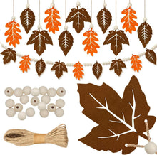 18er Set Herbstdeko zum Aufhängen Ahornblatt Filz Holzperlen