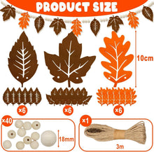 18er Set Herbstdeko Fenster Hängend Ahornblatt Filz mit