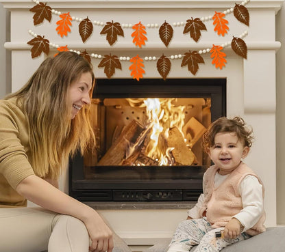 18er Set Herbstdeko zum Aufhängen Ahornblatt Filz Holzperlen