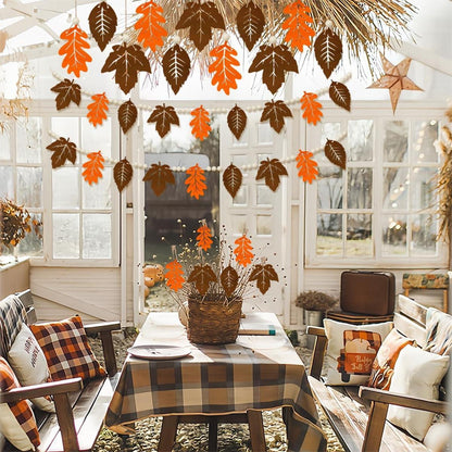 Herbstdeko Ahornblatt Set 18 Stück Fenster Hängend Holzperlen Filz