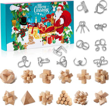 Adventskalender Knobelspiele 2024 Metall 3D Holz IQ Puzzle