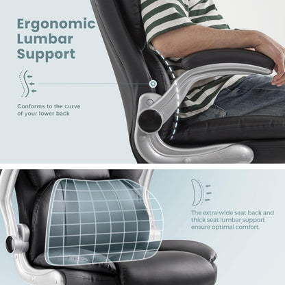 Bürostuhl Ergonomisch mit hochklappbarer Armlehne in Schwarz