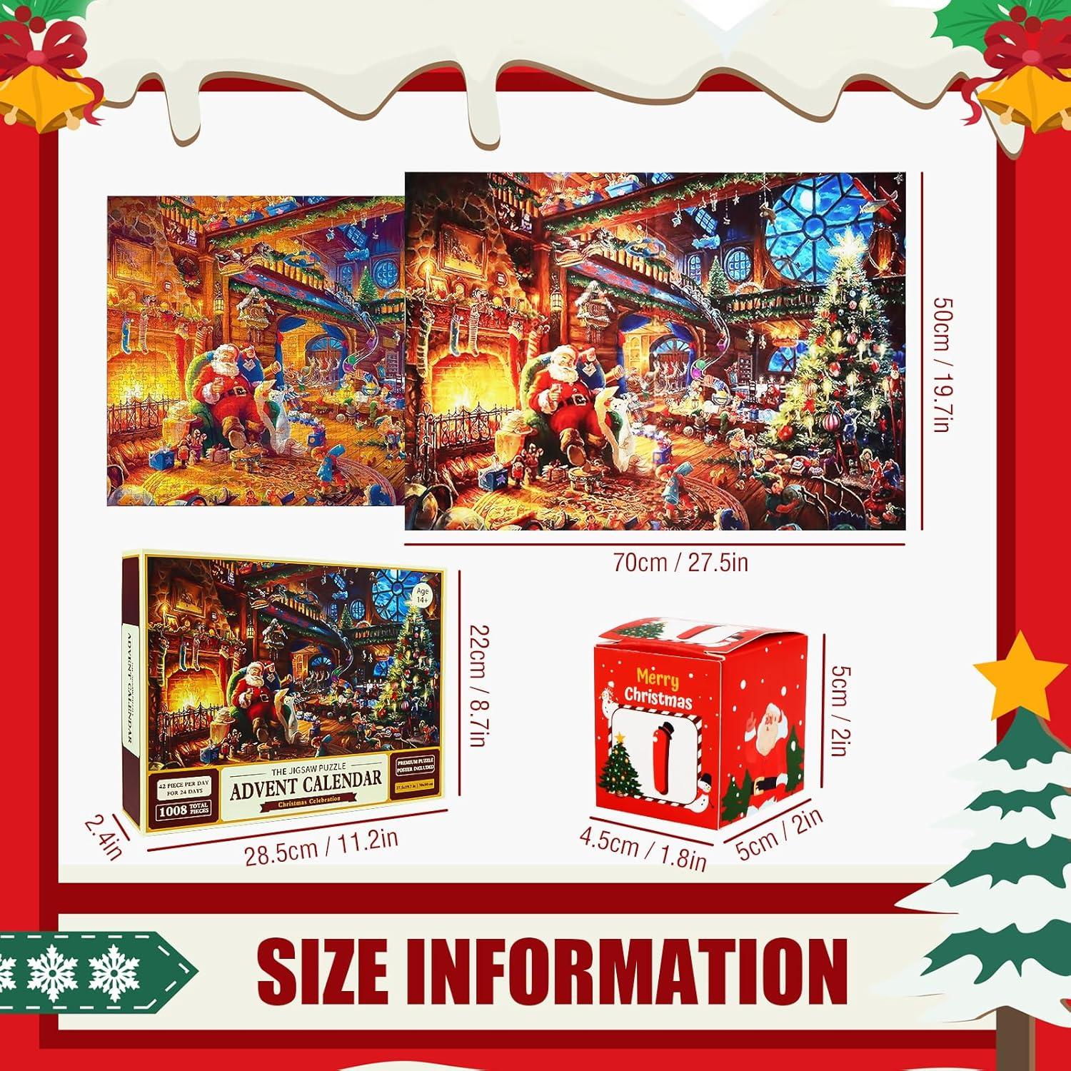 Adventskalender 2024 Weihnachtspuzzle 1008 Teile