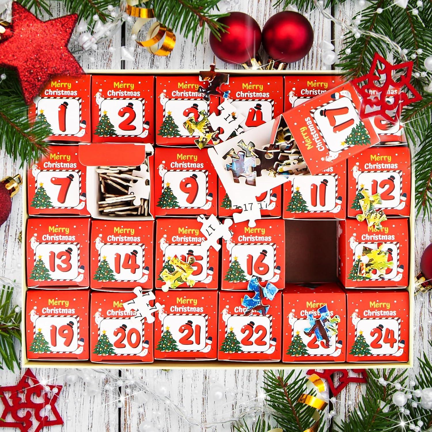 Adventskalender Weihnachtspuzzle 1008 Teile Weihnachtsmann Geschenke