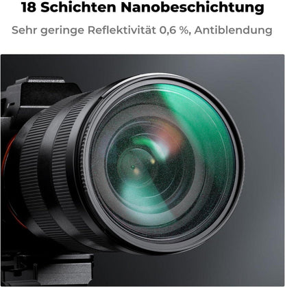 K&F Concept Nano-K Serie Shimmer Diffusion Filter 58mm Optisches Glas 18 Schichten Nano-Beschichtung