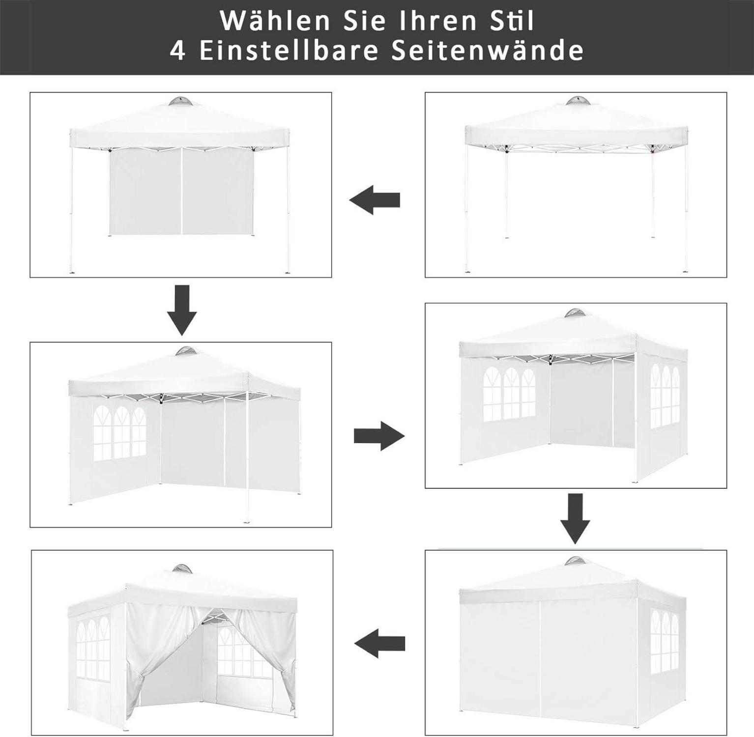 COBIZI Faltpavillon 3x3m Wasserdicht Stabil Partyzelt