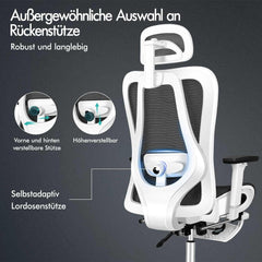 Ergonomischer Bürostuhl mit 3D-Armlehne und Kopfstütze, bis 180 kg