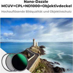 52mm Filterset: Polfilter + UV Filter + fester ND1000 Filter