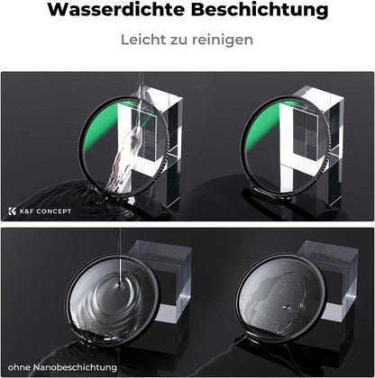 67mm Filterset: Polfilter + UV Filter + ND1000 Filter - Zubehör mit CNC Rahmen, optischem Glas & innovativem Objektivdeckel