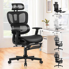 Ergonomischer Bürostuhl mit Lordosenstütze, Kopfstütze, Armlehne