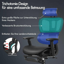 Ergonomischer Bürostuhl, Kopfstütze, Höhenverstellung, Schwarz