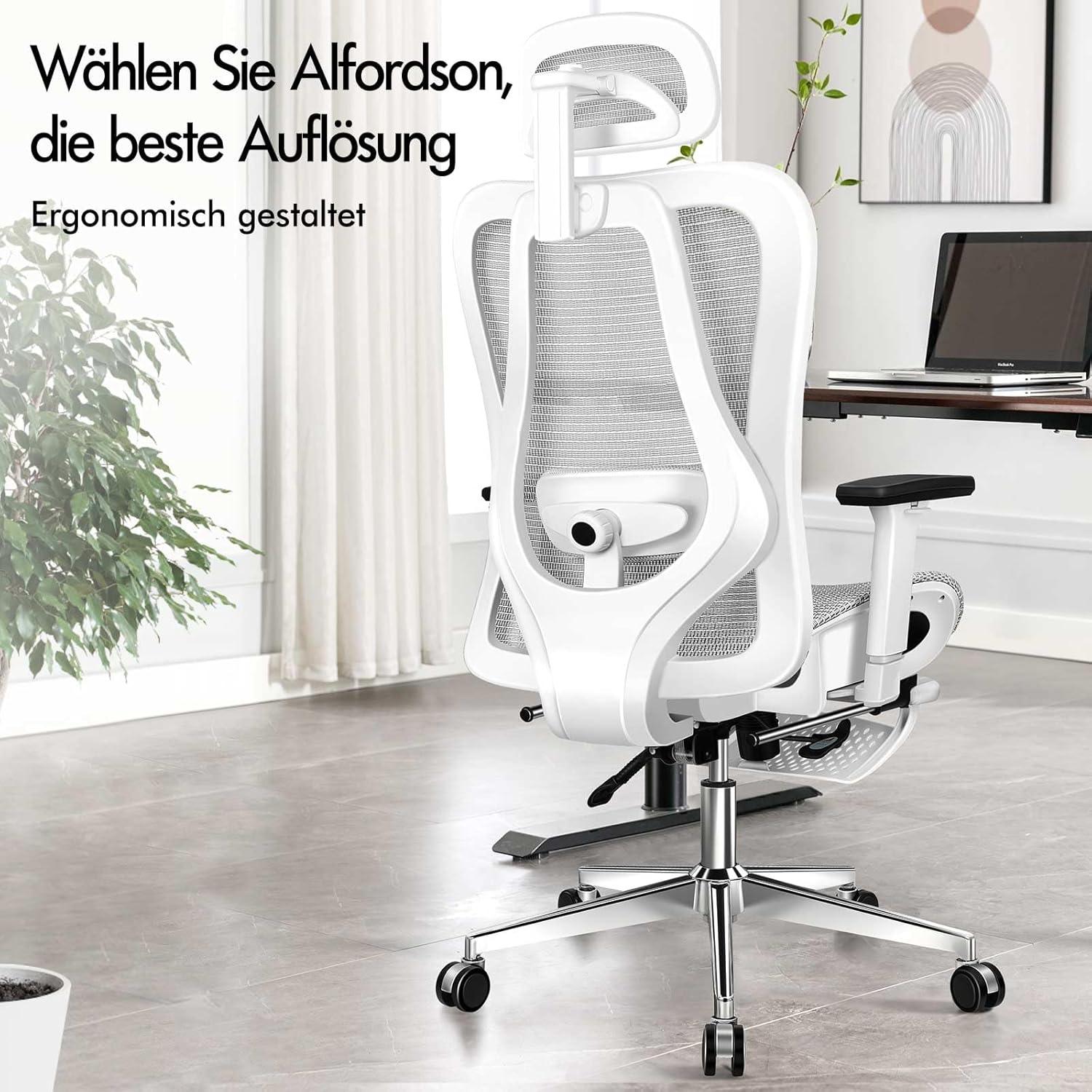 Ergonomischer Bürostuhl mit Lordosenstütze & Kopfstütze