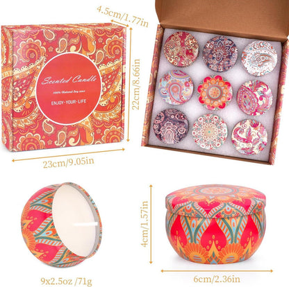 Duftkerzen Geschenkset für Frauen, Sojawachs, 9