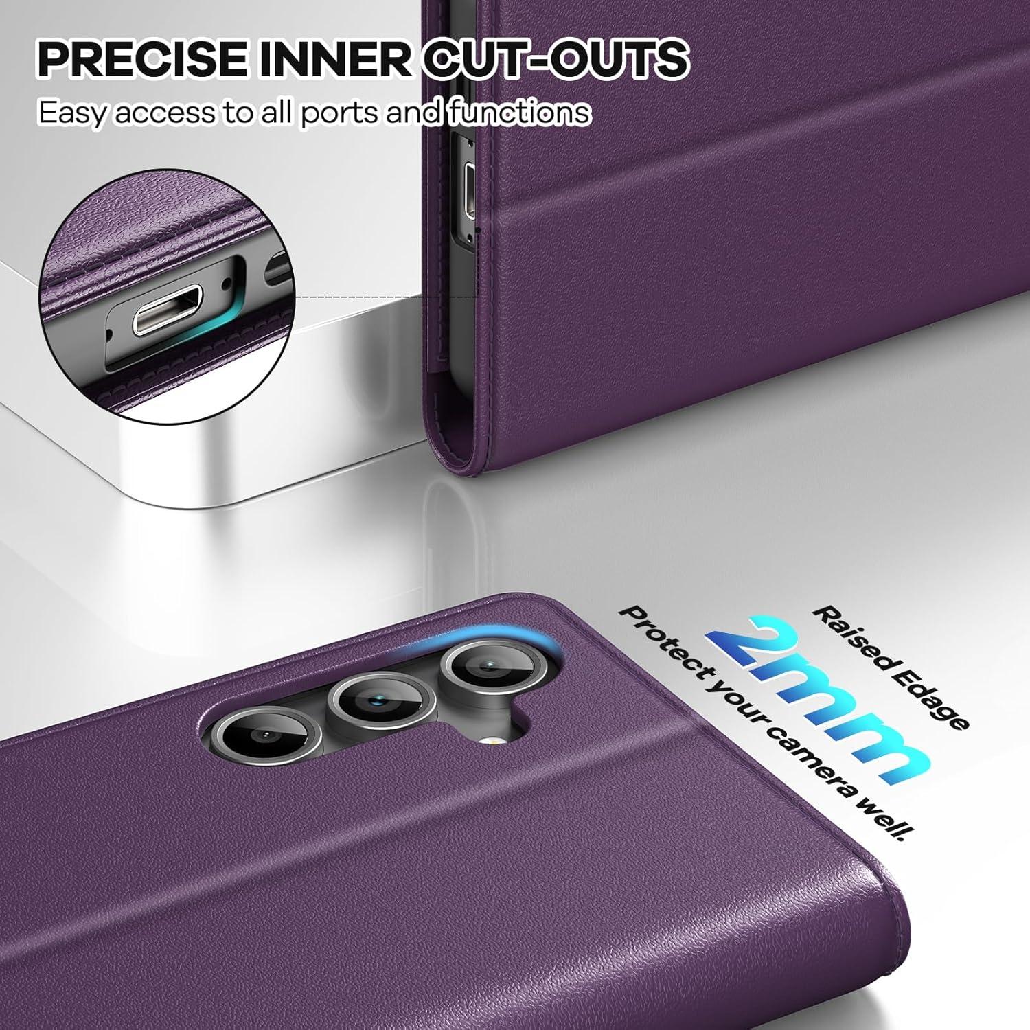 Schutzhülle Samsung Galaxy S24 FE 5G + Panzer Glas Dunkellila