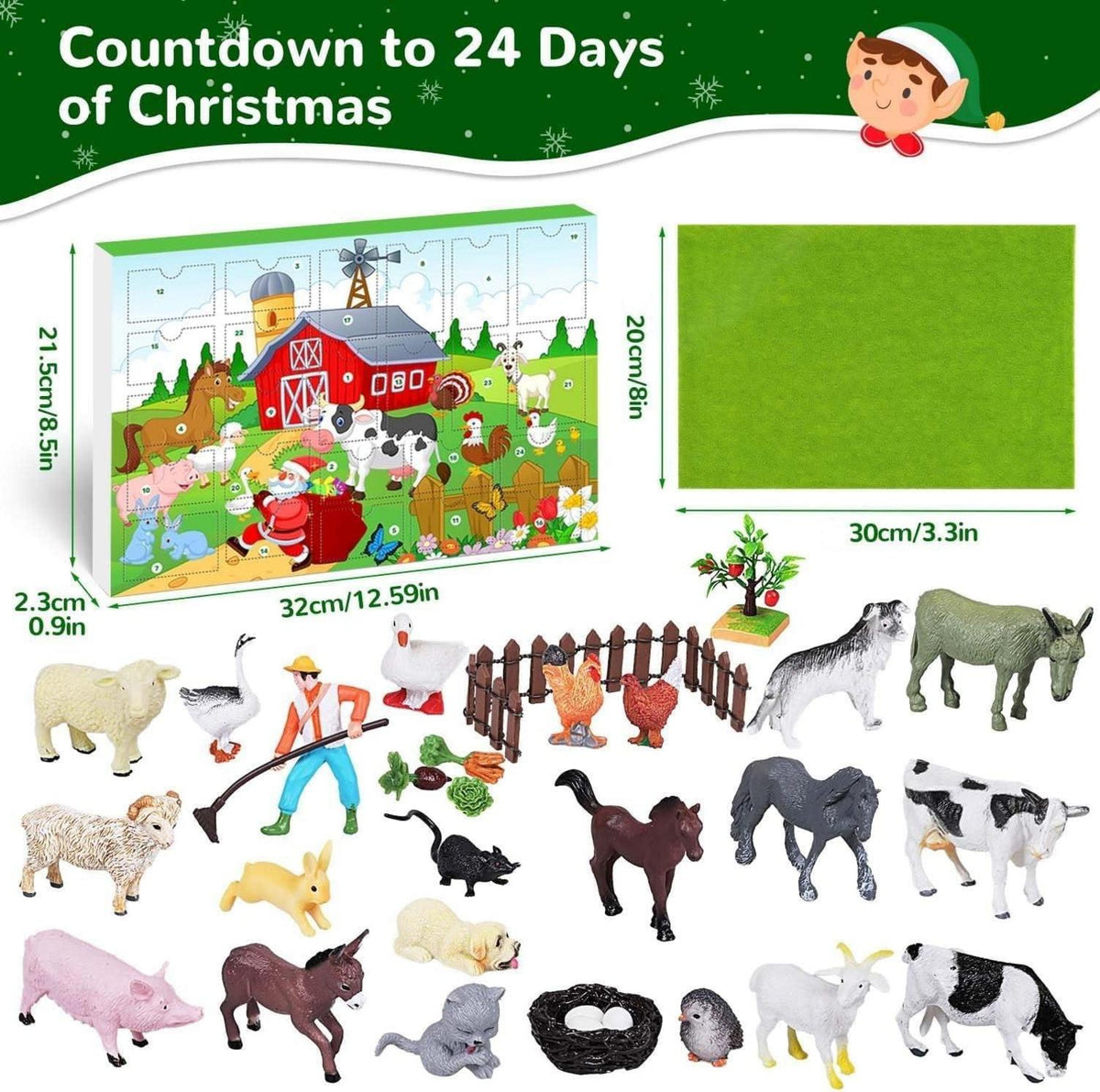 iZoeL Adventskalender 2024 Bauerhof Tiere 3-10 Jahre Kinder