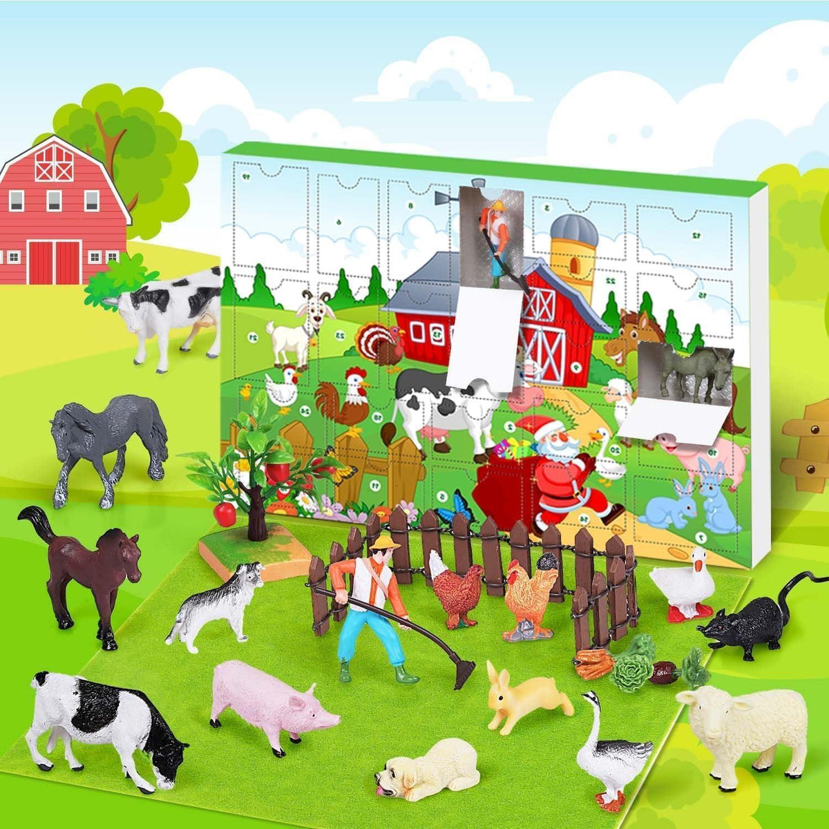 Adventskalender 2024 Kinder Tiere Bauerhof Hunde Farm 3-10 Jahre